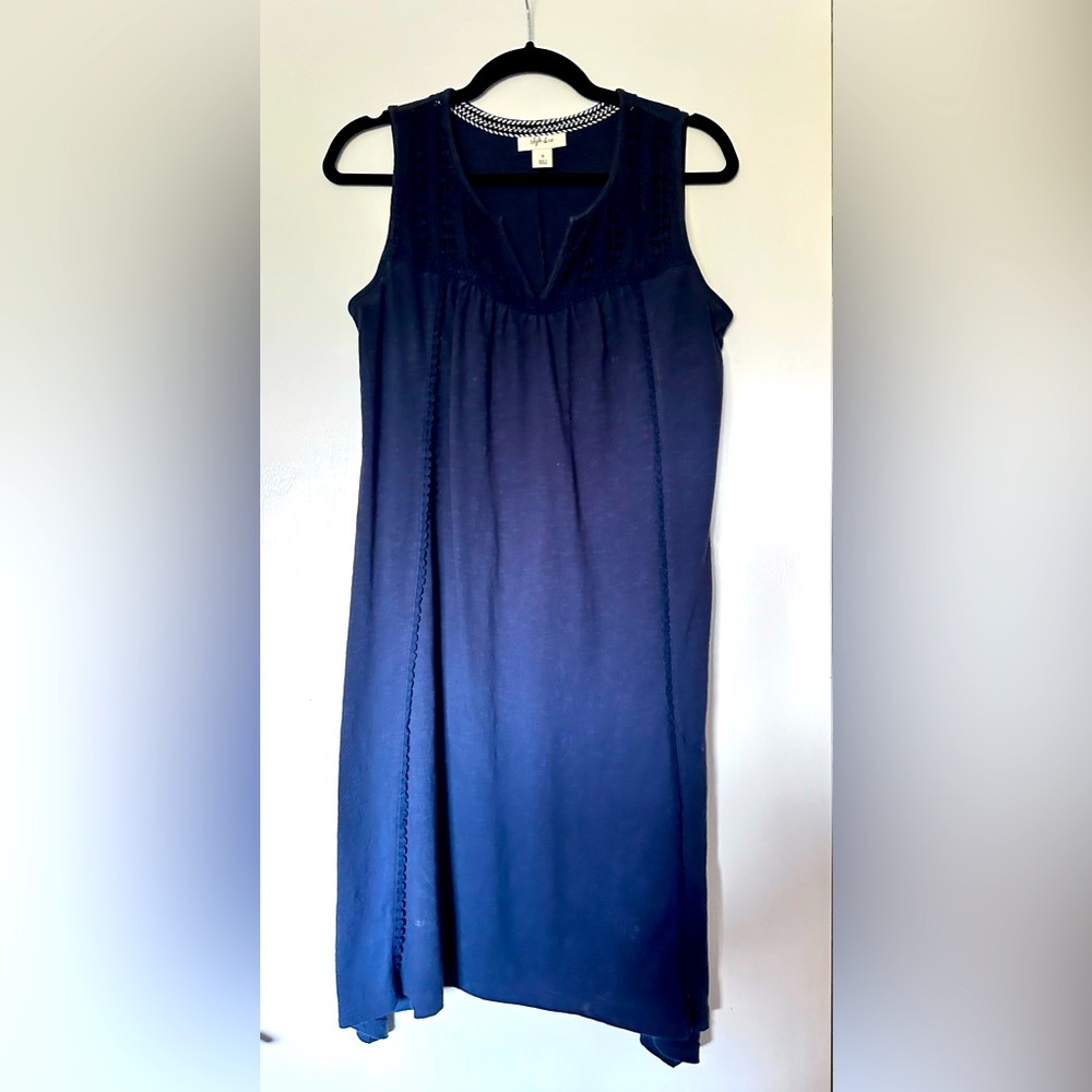 Navy cotton sleeveless dress